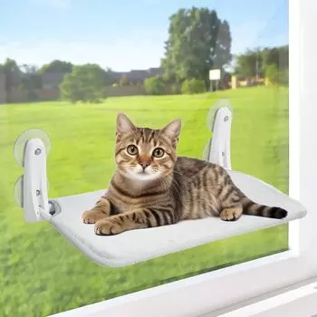 Cat Cat Window Присоска Тип Клеевая Грузоподъемность Складной Cat Window Cat Гамак для Cat Window For All Cat Гамак, который можно прикрепить во многих местах серый
