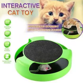 Cat Catch The Mouse Moving Toy Interactive Plush Scratching Mat
