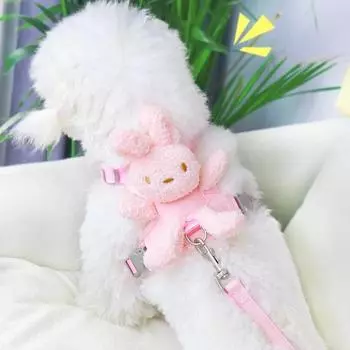 Cat Chest Strap Dog Leash Anti-break Adjustable Reflective Design Pet Cats Chest Back Leash Safe and Breathable Pet Products 1.5-2kg розовый