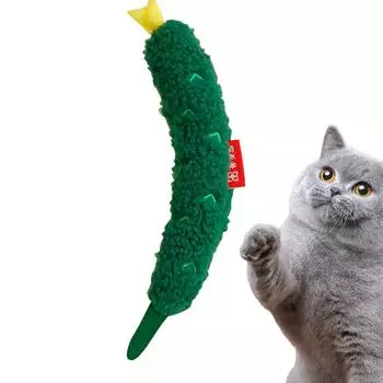 Cat Chew Toy Cucumber Catnip Toys Stuffed Carrot Chew Toys Soft Pet Supplies Interactive Crinkle Cat Toys For Kitten & Indoor