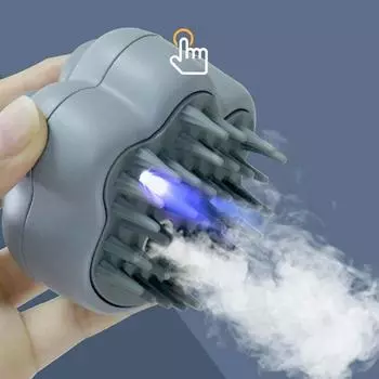 Cat Claw Shape Steam Dogs Brush 3 in 1 Electric Spray Cat Hair Brushes for Pet Massage Grooming Comb Electric Massage Cat Brush серый