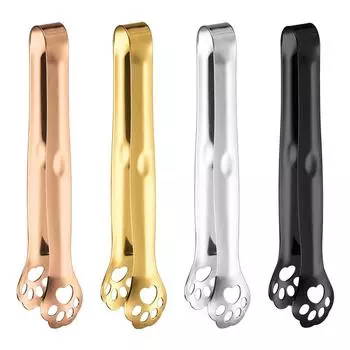 Cat Claw Shape Sugar Tong Stainless Steel Ice Tongs Small Kitchen Tongs for Teas Parties Coffee Bars Kitchen Durable серебряный