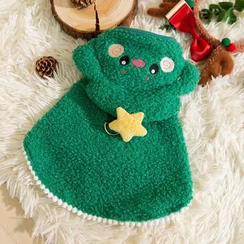 Cat Cloak Pet Clothing Christmas Cartoon Can Trace Autumn and Winter Warm Two-legged Cat Dog Cat Clothing S (recommended weight 4-3.5kg)