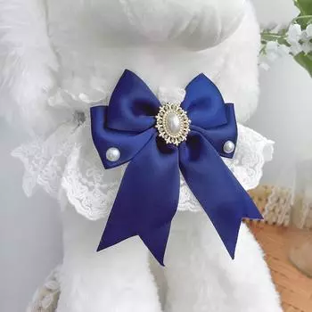 Cat collar dog pure bib white lace wedding dress pet saliva towel bow scarf bib wedding XS
