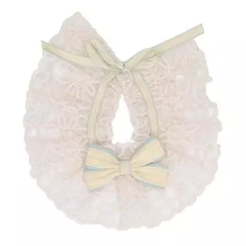 Cat Collar Floral Embroidery Lace Bibs Adjustable Kitten Scarf Cat Cute Decor Ornament Bow Collar - M(for 4-6.5kg) жёлтый
