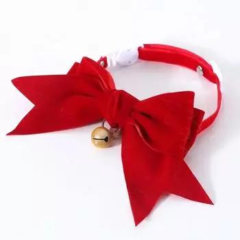 Cat Collar with Bell & Stylish Bowtie Breakaway Cat Collar Accessories for Boy Girl Small Cats Puppy Costume for Female Male Pet S (neck 17-33cm) красный