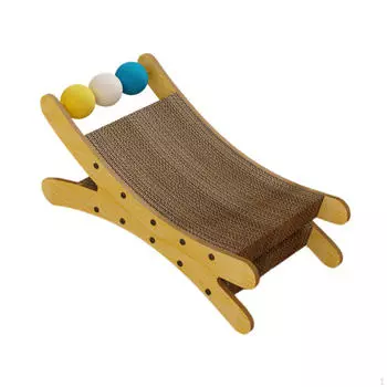 Cat Couch Scratcher Cardboard Scratch Lounger Bed Scratching Nest for Sleeping Resting Wood Color