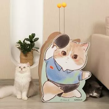 Cat Design Большая когтеточка для кошек Гофрированный картон Домик для кошачьих когтеточек с отверстием Большая когтеточка-лежак Кровать для кошачьих когтеточек Cat