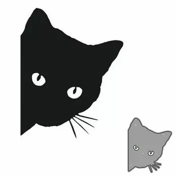 Cat Dies Трафареты Изготовление открыток Бумага DIY Craft Metal Cutting 5.9*7.3cm