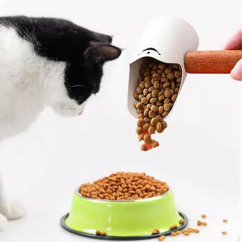 Cat Dog Feeding Spoon Pet Supplies Sturdy Multifunctional Scooper Food for Outdoor Cats белый