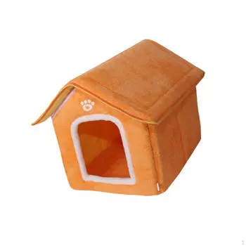 Cat Dog House Puppy Shelter, Soft, Pet Sleeping Nest Comfortable Tent Cave Bed for жёлтый