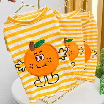 Cat dog pet clothes spring and summer new bottoming shirt teddy bear fighting corgi dog supplies cat clothing S (bust 35cm3-2.5kg pet)