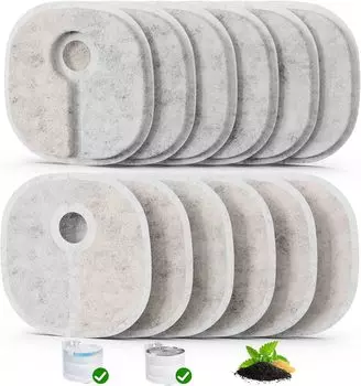 Cat Drinker Set of 12 Cat Water Filter Cheerble Compatible Filter Pet Waterer Replacement Filter Cat Dog Automatic Waterer Filter Shell Activated белый