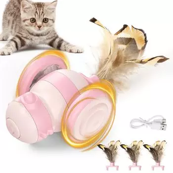 Cat Electric Pawaboo Chasing Lighting Automatic Cat USB LED Running Obstacle Automatic Playing House Obesity Lack of tress Killing Pink Toy, Toy, Toy, розовый