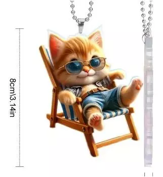 Cat Enchanting Cartoon Acrylic Car Hanging Decoration Great For Home And Bag Style