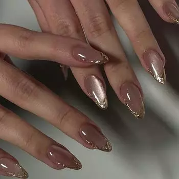 Cat Eye Press on Nails Glitter Almond Acrylic Fake Nails Reusable Stick on Nails for DIY Nail Art Manicure Decorations