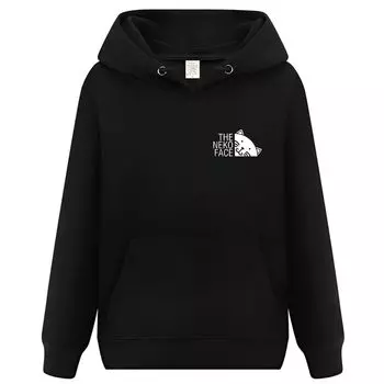 Cat Face Cat Face Hoodie Funny Hoodie Funny Neta Black M Size [Oremake] Men s