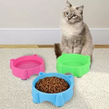 Cat Face Shape Cat Face Cat Bowl Plastic Dog Bowls Multipurpose Cat Water Bowls Puppy красный