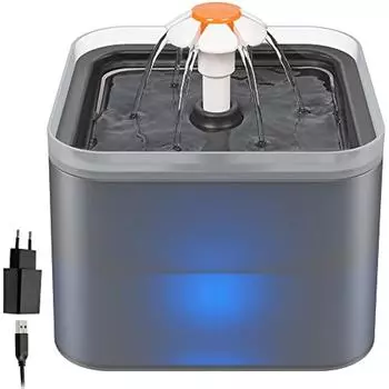 Cat Fountain Автоматический поилочный фонтанчик для кошек и собак Ультра тихий фонтанчик с активированным углем и водяным насосом 2 л Серый 6x16x12cm