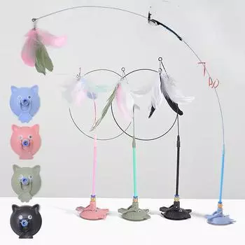 Cat Funny Stick Модернизированная мощная присоска Cat Funny Stick Форма головы кошки Проволока Cat Funny Stick Cat Funny Toy 90cm