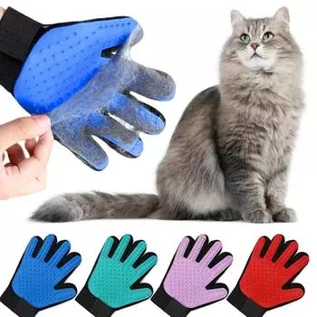 Cat Grooming Gloves Rubber Pet Cleaning and Hair Removal Brushes Pet Grooming Gloves Cat and Dog Bathing Supplies Cat Hair Glove