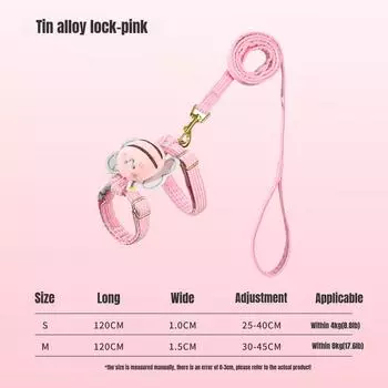 Cat Harness Leash Collar Set Adjustable Cartoon Bee Double Layer Dog Harness for Small Medium Pet Collar Accessories