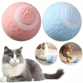 Cat Interactive Ball Automatic Rolling Ball Electric Cat Ball Toys for Cats and Kittens розовый