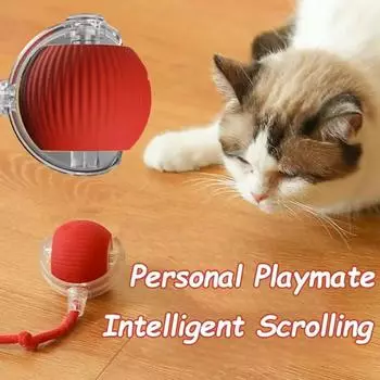 Cat Interactive Ball Toy Intelligent Electric Pets Training Tools Rechargeable Automatic Cats Teasing Toys Ball Washable Pet Toy красный