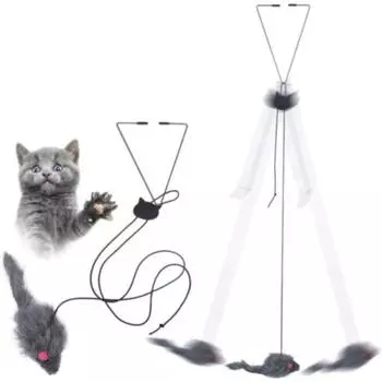 Cat Interactive Toy Simulation Mouse Hanging Door Retractable Cat Interactive Toy Scratch Rope Mouse Pet Supplies