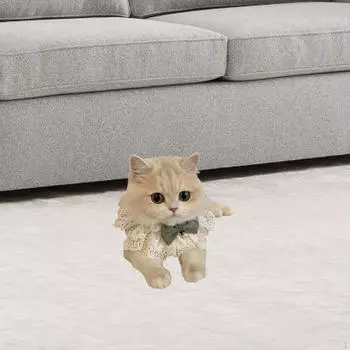 Cat Lace Bib Collar Pets Outfits Handmade Gift Adjustable Pet Supplies Neckerchief Cats