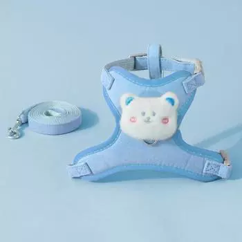 Cat leash anti-break free go out special cat vest type chest strap small dog dog anti-run cat rope S size [recommended 2-3kg]