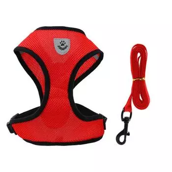 Cat leash vest type small dog chest strap anti-break free does not restrain the neck four seasons cat and dog universal breathable chest back S [Recommended 3-2.5kg] красный