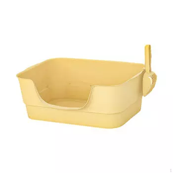 Cat Litter Basin, Open Top Box with Scoop, Sandbox, Container, Bedpan серый