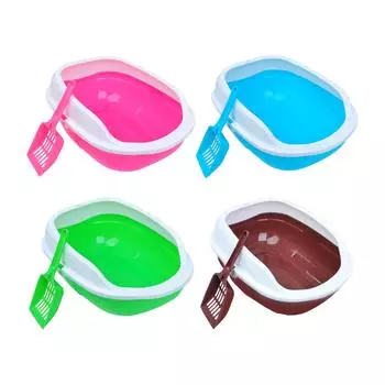 Cat Litter Box Sturdy Cat Bedpan Kitten Potty Toilet for Indoor Cats Reusable Open Top Pet Litter Tray Heighten Cat Potty