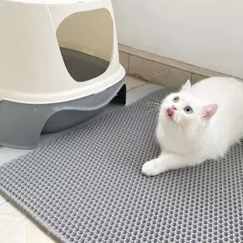 Cat Litter Mat Double Layer Waterproof Urine Proof Trapping Mat Easyto Clean Non-Slip Toilet Pad Cat Scratch Pad Large Foot Pa 30cmX45cm