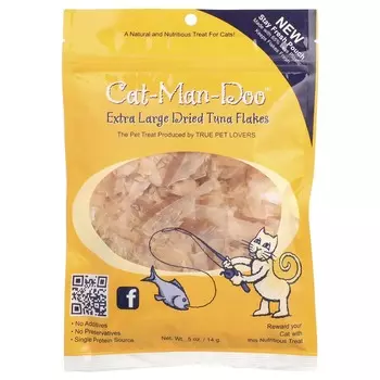 Cat-Man-Doo, Очень крупные сушеные хлопья тунца, для кошек, 0,5 унции (14 г)
