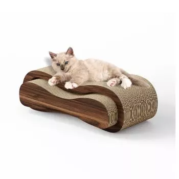 Cat Nail Nail Nail Reinforced Can Be Used on Both Floor Standing [No Scraps] Sharpener, Sharpener, Cardboard, Sharpener, Cardboard, Sides, Cute, Cat, коричневый