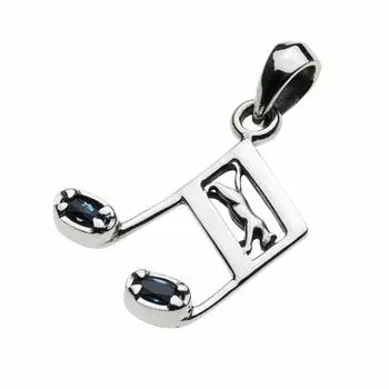 Cat note pendant London blue topaz silver p0676 [Cenote] [925 silver, accessories]