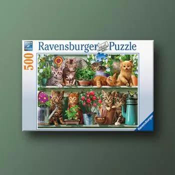 Пазл Ravensburger «Кошка на садовой полке» из 500 деталей, популярная корейская настольная игра