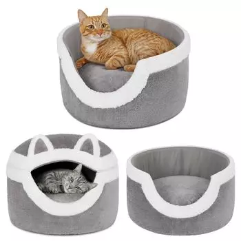 Cat Ownpets Cat Dome Dog Pet For Cold поставляется с функцией Heat Bite Sleep For Small and Dogs и удобной кроватью, Зима, Дом, Форма, Кровать, 42X42X31 см, Кровать, серый