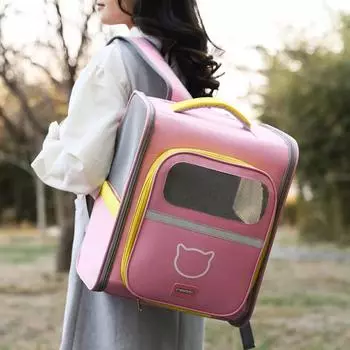 Cat Pet Bag Go Out Handy Carry Backpack Breathable Four-season Universal Folding Cat School Bag Pet Travel Carrier Backpack зелёный