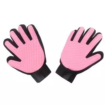 Cat Petting Gloves Lu Cat Hair Handy Gadget Dog Cat Floating Hair Comb Cat Hair Removal Brush Massage Comb Pet Supplies Pink hands