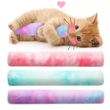 Cat plush gradient pillow toy chewing and teasing sticks, teething sticks, self-entertainment cat toy pillow фиолетовый