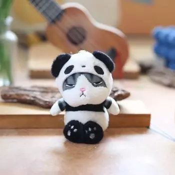 Cat Plush Keychain Cute And Fluffy Stuffed Kitty Bag Charm Soft Doll