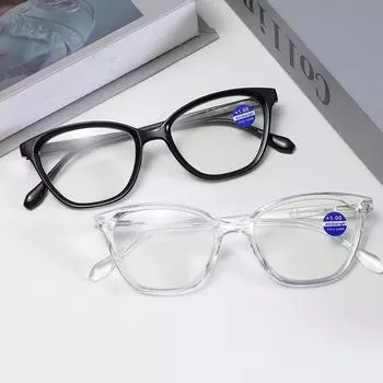 Cat S Eye Anti-Blue Light Ультралегкие очки для чтения с большой оправой и высокой четкостью изображения Продвинутые очки для чтения 100