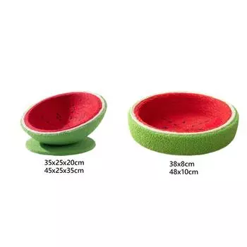 Cat Scratcher Bed Modern Wear Resistant Multipurpose Cat Watermelon Nest Cat Scratcher Bowl Luxury Pet Cat Lounge Bed Kitten L and without base