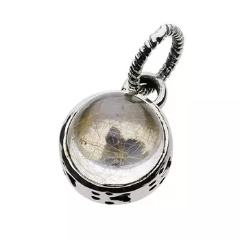 Cat Silhouette Pendant Rutilated Quartz fp0514 [Figmart] [Silver Accessory]
