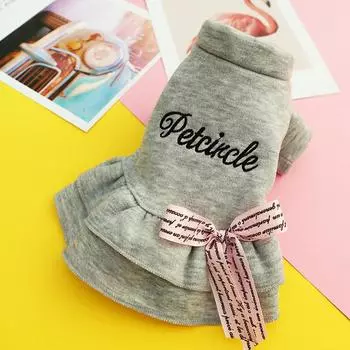 Cat Skirt Mascotas Vestidos Para Perritas Small Dog Cat Dress T-Shirt Letters Pet Puppy Sweater Hoodie for Small Dogs Dresses XS красный