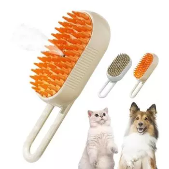 Cat Steam Brush Rechargeable Steamy Pet Brush with 360-degree Rotating Handle Cat Loose Hair Removal Massage Comb for Cleaning Shedding белый