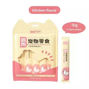 Cat Strips Cat Snacks Lick Cat Strips Wet Cat Food Nutritious Meat Puree Fresh and Fragrant Meat Cat Snacks chicken flavor